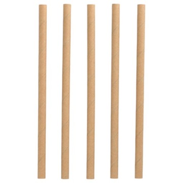 Słomki papierowe 21cm śr.10 brązowe 100szt Papstar