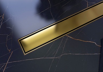 SANITLINE Линейный слив ЗОЛОТО / ЛАТУНЬ 2В1 ДЛЯ ПЛИТКИ ИЛИ ГЛАДКОЙ 70см PL