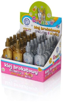 Klej brokatowy 35ml złoty, srebrny, Astra