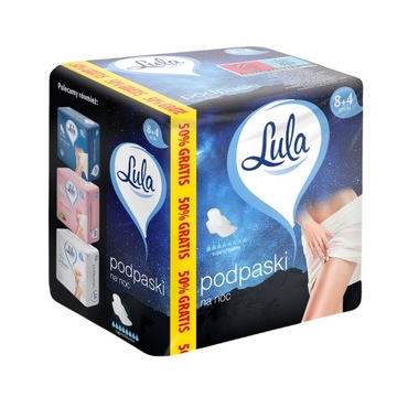 LULA PODPASKI HIGIENICZNE NA NOC 8+4 GRATIS