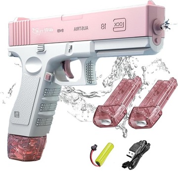 LETNIA ZABAWKA WODNA ELEKTRYCZNY PISTOLET AUTOMATYCZNY ZASIĘG 32 FT 58CC