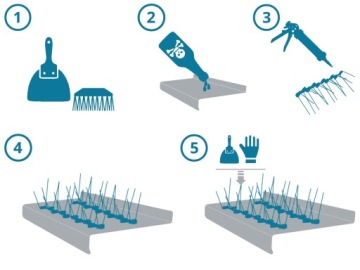 ШИПЫ ДЛЯ ПТИЦ ИЗ НЕРЖАВЕЮЩЕЙ СТАЛИ ДЛЯ ГОЛУБЕЙ