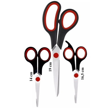 НАБОР ИЗ 3-Х НОЖНИЦ ДЛЯ ОФИСНОЙ ШКОЛЫ, УНИВЕРСАЛЬНЫЕ ДЛЯ ШКОЛЫ