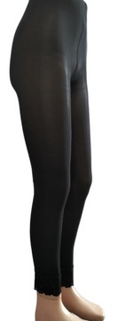 Legginsy czarne 40DEN r. S/M Panta Verona VENEZIANA z koronką