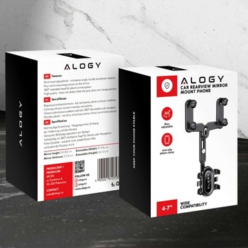 Автомобильный держатель для телефона с зеркалом заднего вида Alogy Mi