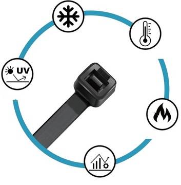 Кабельные стяжки Кабельные стяжки черные крепкие 2,5х200мм 100шт.