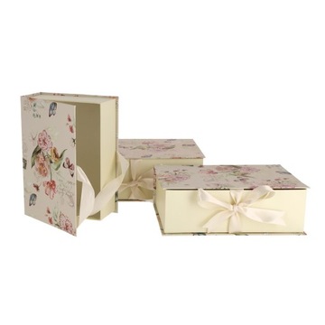 Flowerbox książka flower box kremowy mały S pudełko na drobiazgi prezent