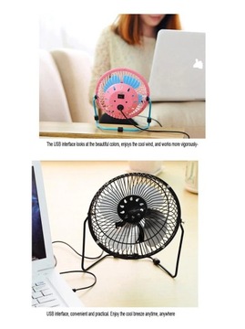 Мини-USB-вентилятор Портативные вентиляторы Металлический охладитель Охлаждающие 4-лопастные настольные бесшумные вентиляторы
