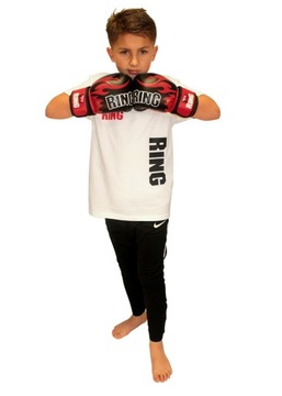 Młodzieżowy zestaw bokserski 100x35cm czarny rękawice 8 OZ mocowanie