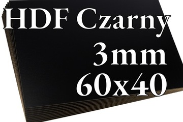 10x HDF Czarny - 3mm - 60x40 cm - do cięcia laser