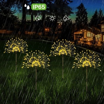 2 САДОВЫХ СВЕТИЛЬНИКА С СОЛНЕЧНЫМ УПРАВЛЕНИЕМ Одуванчик ФЕЙЕРВЕРК УКРАШЕНИЕ 150 СВЕТОДИОДОВ