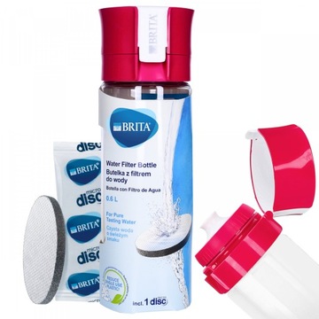 Butelka filtrująca - Bidon Brita Fill & Go Vital 0,6l różowa + 1x wkład