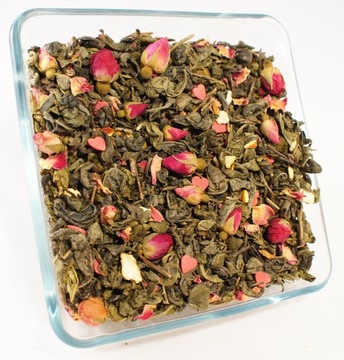 Herbata zielona LOVE TEMPLE 100g PIĘKNA, PĄKI RÓŻ!