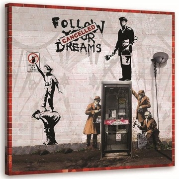 OBRAZ NA PŁÓTNIE Banksy Street Art 30x30