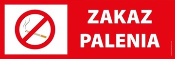 Naklejka 30x10 cm - ZAKAZ PALENIA