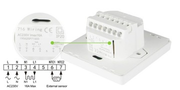 Термостат Wi-Fi, загружаемый, подключенный. 16А Черный РТ ТУЯ