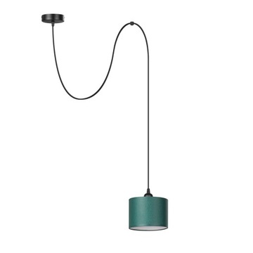 LAMPA WISZĄCA PAJĄK POJEDYNCZY ABAŻUR TKANINA LED