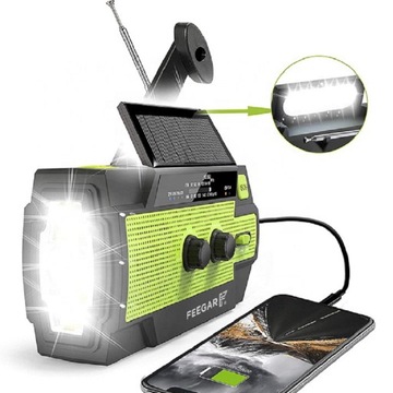 Radio Budowlane FM Solar LATARKA Powerbank Feegar