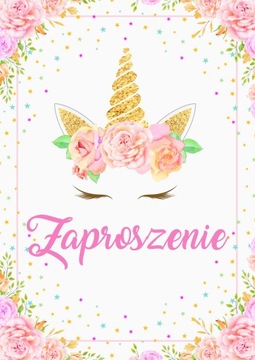 ZAPROSZENIE NA URODZINY ROCZEK Bajkowy Jednorożec