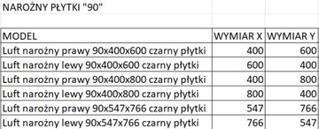 КАМИННАЯ РЕШЕТКА УГЛОВАЯ С ЛЮФТОМ ЛЕВАЯ/ПРАВАЯ 90X400x800 НАБОР ИЗ 3 ШТ.