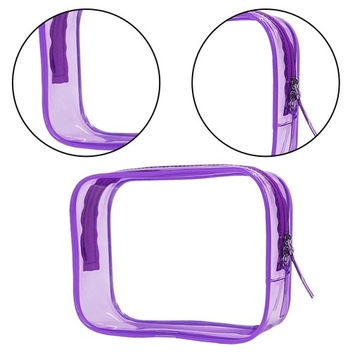 Прозрачная косметичка с двойной молнией, портативный органайзер для посуды