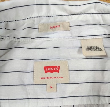 Koszula w Paski LEVIS Biała Męska Slim Fit L