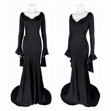 Wednesday Morticia Addams cosplay czarna sukienka