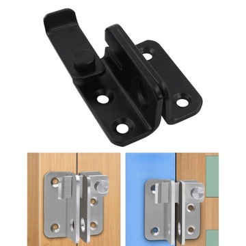 Zatrzask do bramy przesuwnej Flip Latch do okna, czarny, lewy, otwarty