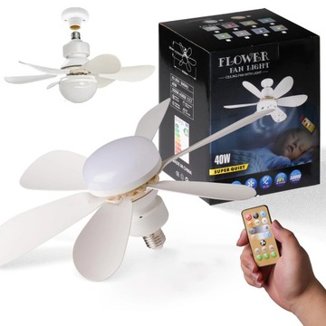Lampa Sufitowa LED z Wiatrakiem FLOWER Wentylator Sufitowy z Lampą + PILOT
