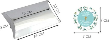 Наклейка + Коробка 10 шт. КРЕЩЕНИЕ спасибо.
