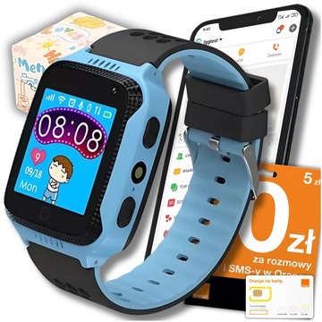 SMARTWATCH DLA DZIECI ZEGAREK LOKALIZATOR GPS KROKI SEN + KARTA SIM GRATIS