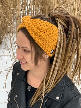 бохо повязка на голову дреды, косы, дреды горчичного цвета