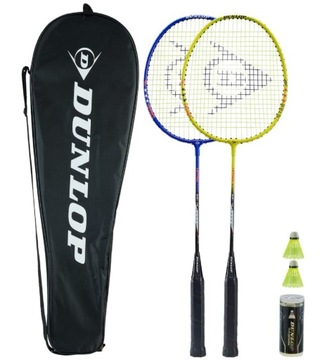 Zestaw badminton rakietki lotki pokrowiec DUNLOP