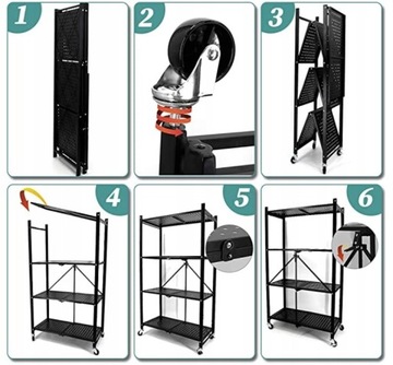 СКЛАДНАЯ СТОЙКА ДЛЯ ХРАНЕНИЯ FS005 НА КОЛЕСАХ 5 ПОЛОК