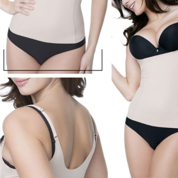 Koszulka damska pod biust Julimex 214 beżowa L