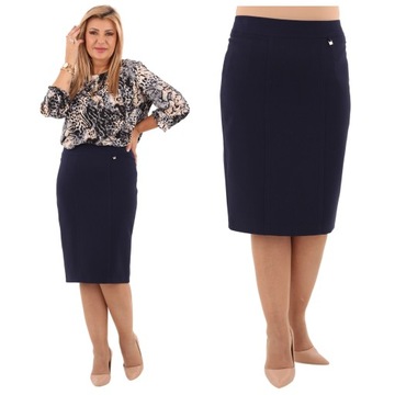 ELEGANCKA SPÓDNICA OŁÓWKOWA DUŻE ROZMIARY POLSKI PRODUCENT DO KOLAN