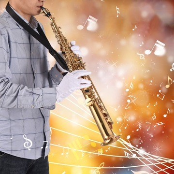 Прямые ударные саксофон-сопрано, медный саксофон Bb B, золото