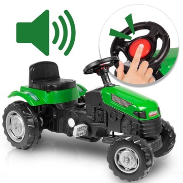 TRAKTOR Z PRZYCZEPĄ NA PEDAŁY OGROMNY DUŻY TRAKTOREK ZIELONY DLA DZIECI