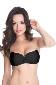 BIUSTONOSZ SAMONOŚNY PUSH-UP WIĄZANY JULIMEX WOW! CZARNY / C