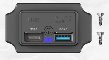 USB-зарядное устройство PD3.0 QC3.0 Монтаж 12 В 24 В IP55 Светодиод ВКЛ ВЫКЛ Сенсорный экран