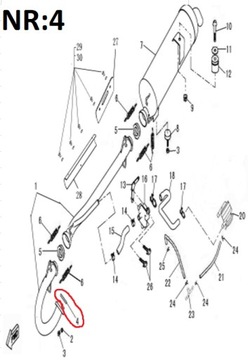 ПРОКЛАДКА ГЛУШИТЕЛЯ Quad Linhai 500cc OEM!