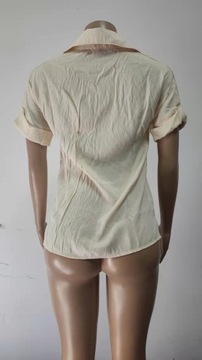 Wyjątkowa koszula wiosenno-letnia z lniano-bawełnianą tkaniną i kieszonkam