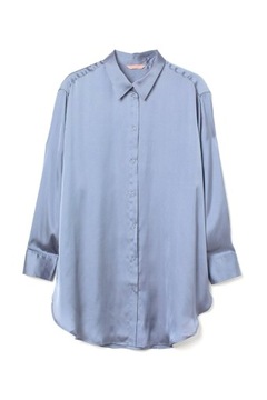 H&M blado niebieska satynowa koszula oversize r 42