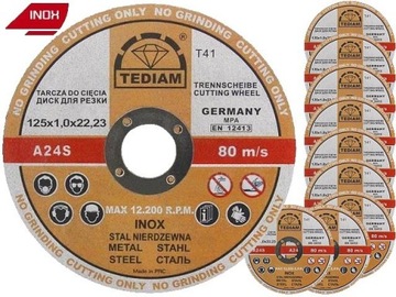 Tarcza do cięcia STAL INOX 125x1,0 tarcze TEDIAM