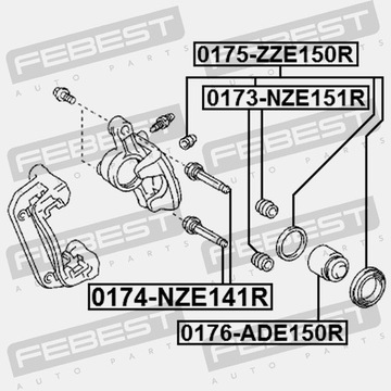 ŠROUB TŘMENU BRZDOVÉHO ZADNÍHO FEBEST 0174-NZE141R