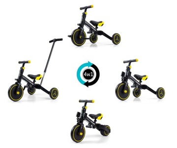 Велосипед трехколесный BALANCE BIKE 4в1 для 1, 2, 3 лет, Черный, детский