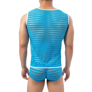 B210 Мужская футболка в прозрачную полоску - L