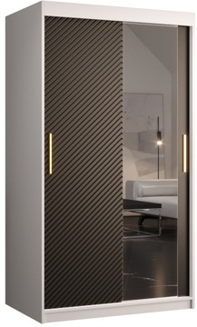 Szafa przesuwna RYFLE SLIM 2 100cm. biała + czarna