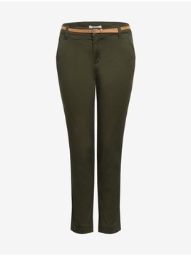 Khaki spodnie chino z paskiem ORSAY