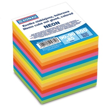 Kostka nieklejona 90x90x90mm ok 800 kart neon mix